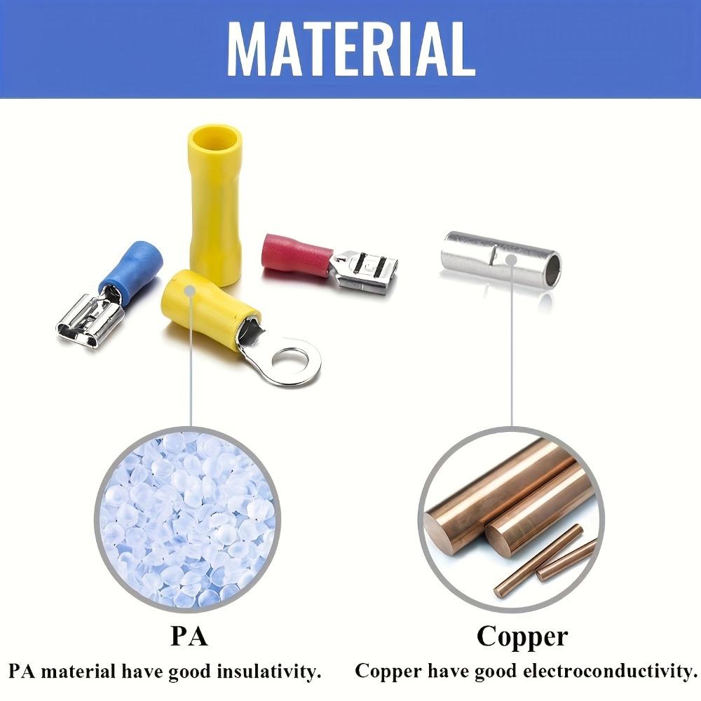 280Pcs Spade Crimp Terminal Connector Kit with 4-in-1 Wire Stripper Copper Contact Crimp Termination Insulated Cable Connectors