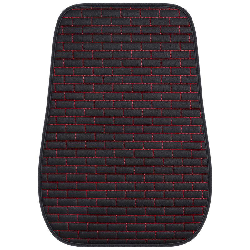 Grid Linen Backless Car Seat Cushion Set - Single, Square, Three-Piece, Four Seasons Universal