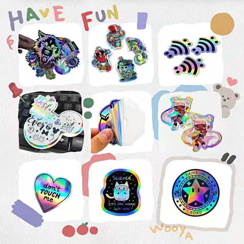 20Pcs A4 Rainbow Sticker Paper Printable Holographic Vinyl Sticker Paper Dries Quickly Waterproof Sticker For Ink Print