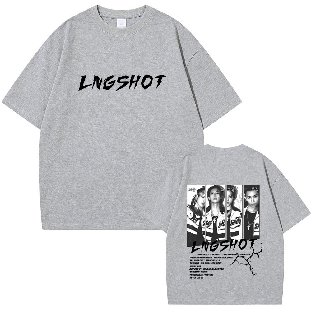 Korean Band Lngshot 4SHOBOIZ MIXTAPE Shot Callers Tshirt Unisex Women Kpop Fashion Streetwear Unisex Casual Soft Cotton T Shirts