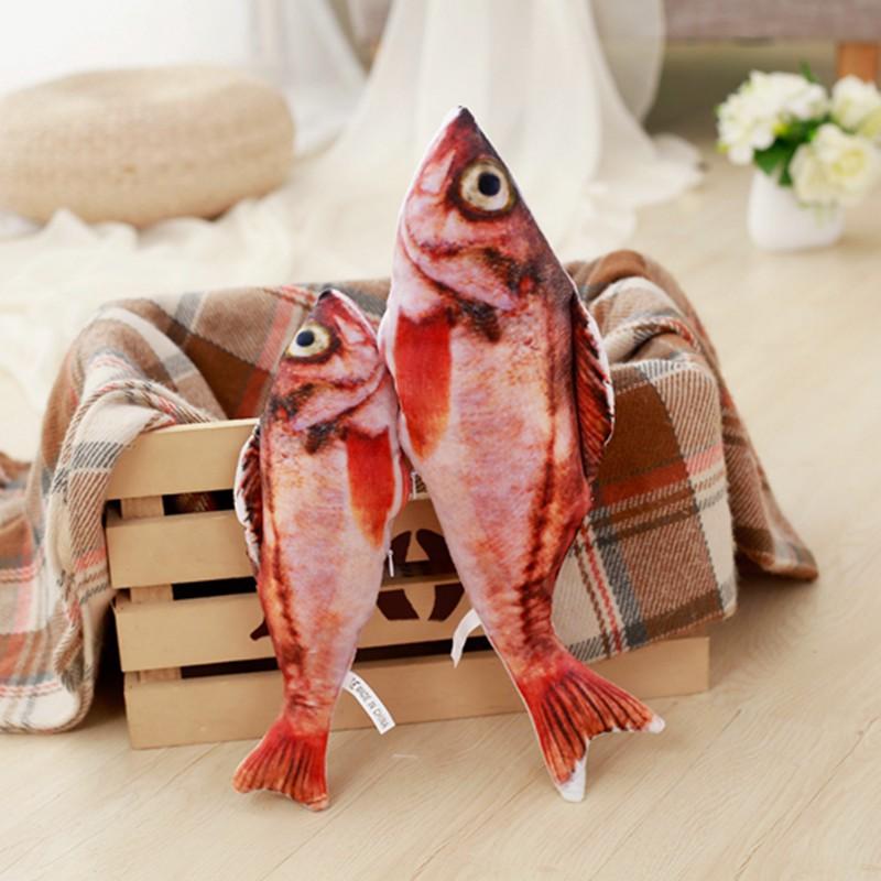 20cm/30cm/40cm Simulation Funny Fish Plush Toy Soft Cartoon Animal Red Rock Fish Stuffed Doll Creative Toys for Cat Dog Gifts