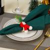 6pcs Handmade Christmas Hat Napkin Rings Wood Napkin Buckle Party Supplies Napkins Holder  Hotel