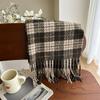 Versatile Imitation Cashmere Tassel Soft And Sticky Plaid Scarf For Women'S Winter Luxury New Fashionable Thickened Warm Shawl