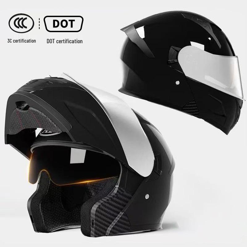 3C Certified Flip-up Motorcycle Helmet for All-Season Use, Unisex, and Universal Fit for Electric Vehicles.