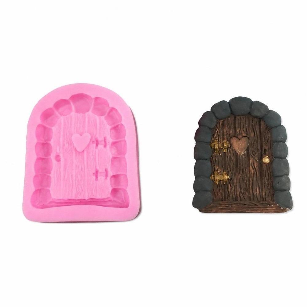 4pcs Food Grade Silicone Fairy Garden Molds Non-Stick Door Mushroom Mold  Birthday Parties