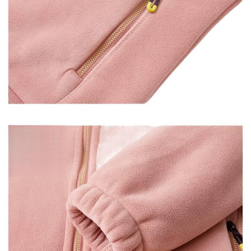 Utomhus Plus Size Fleecejacka Höst Vinter Förtjockad Varm Softshelljacka Innerfoder Parstil Polarfleecejacka för Kvinnor