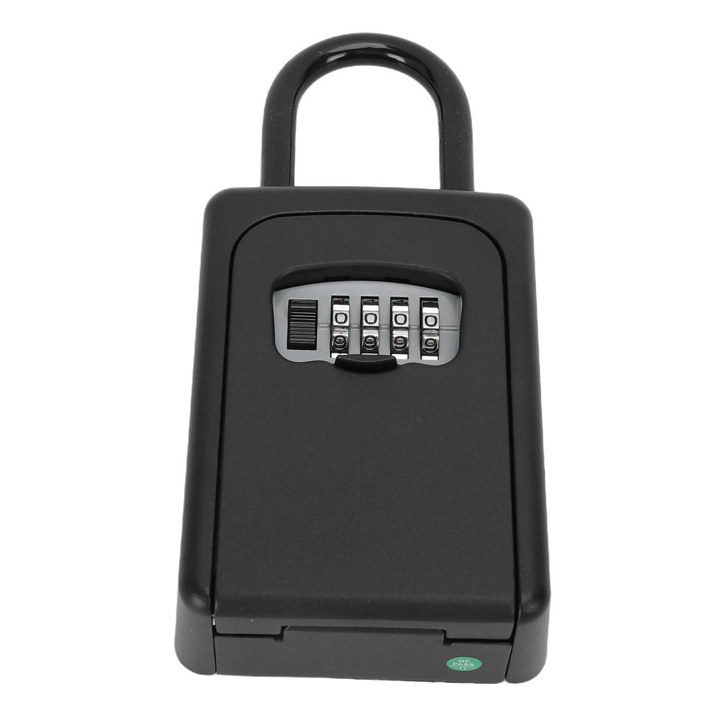 4 Digit Combination Lock Box Metal Shackle Password Container for Storing Keys Cards Hanging Or Wall Mounting