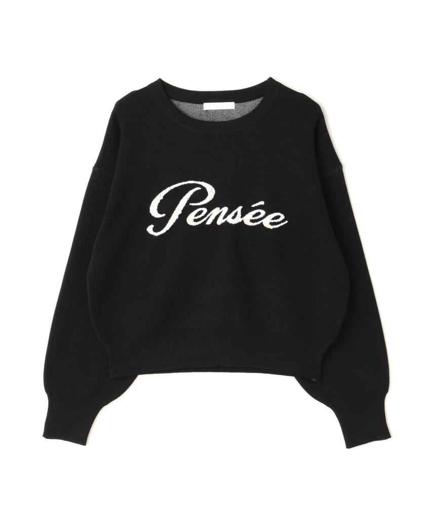 Proportion Body Dressing Pearl Logo Knit Black Sweater, Web-Exclusive Color Brown, Women's,
