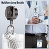 Reel Hanging Name Tag Extendable Reel Extends up to Loss Drop Includes 2 Carabiners and 2 ID Card Set of Round [Toplive] Keychain, Pin-on Reel, Reel,