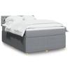 VidaXL Slat Bed Base with Mattress Light Grey 160x200cm Fabric 3289814