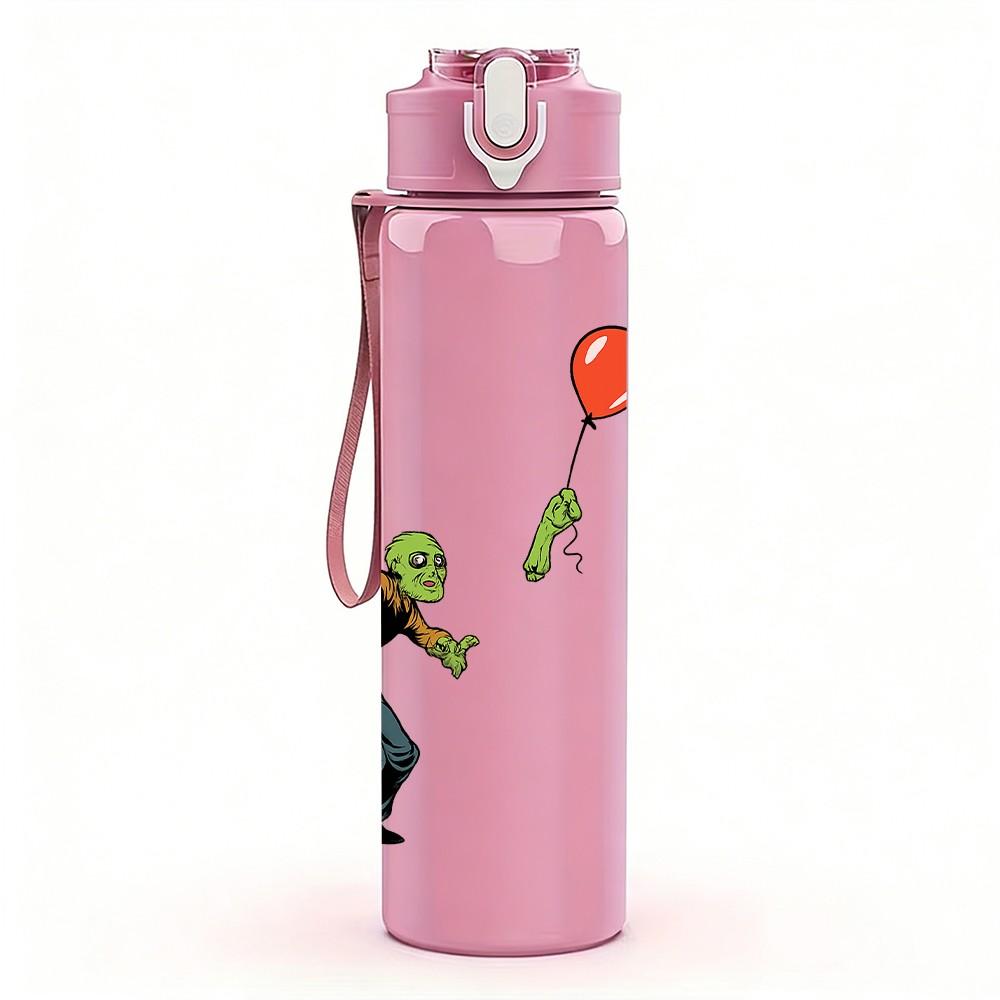 1PC Balloon Walking Frog Art 750ml Color Plastic Sports Water Bottle Leakproof Flip Straw Lid Suitable for Sports Office Home Use