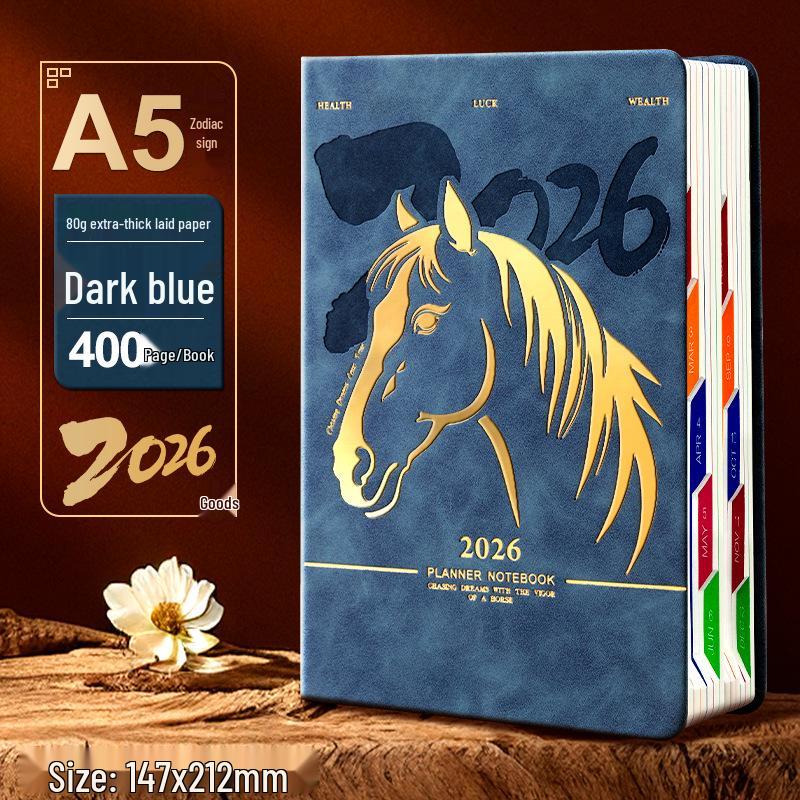 2026 Year of the Horse A5 Business Diary - Customizable Logo Notepad with Buckle
