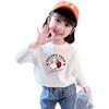 100% Cotton Girls' Trendy Long-Sleeve T-Shirt: Spring/Autumn Stylish Loose Fit, Kids' New 2025 Base Layer Top