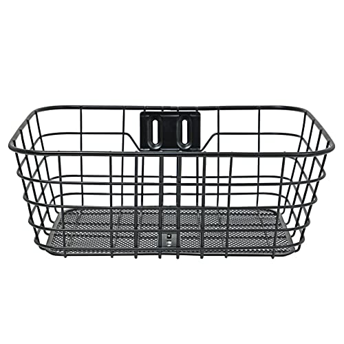 Captain Stag Y-5256 Front Basket, Wire Basket, Front Use, Square, Shallow, Black