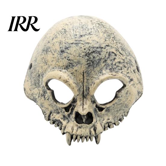 Masque Crâne Durable Halloween Masque Demi-Visage, Horreur avec Sangle Réglable, Mascarade Effrayante pour Hommes Adultes, Accessoires de Fête Déguisement Cosplay Œil Creux