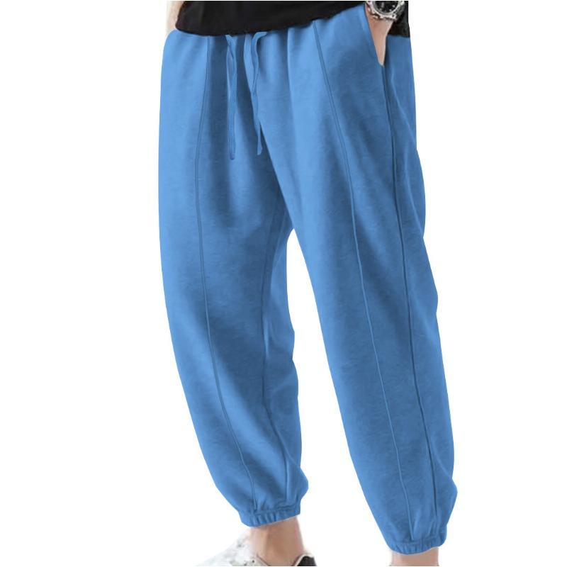 New Solid Color Large Size Casual Pants Men's Summer Trend Casual Loose Leggings Men's