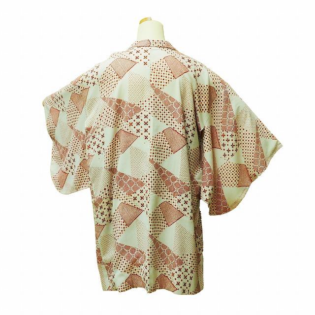 haori Jacket Inlay pattern Patchwork pattern 0074 haori Japanese vintage silk jacket haori kimono kimono small pattern obi [used] japanese kimono