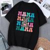 Easter Mama Bunny Graphic Tees Cute Colorful and Leopard Print Letter Designs for Spring Women Clothing