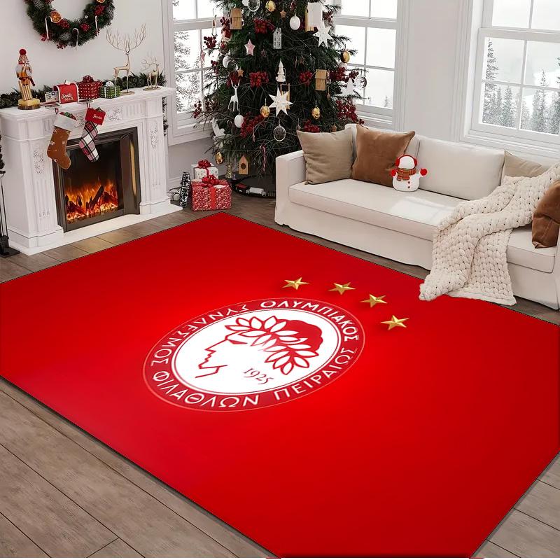 1PC rug Olympiacos Fc Team Crest Carpet, Chair Rug,Area Rug for Office Bedroom living rooms bedroom, Doormat decor Christmas fan gifts