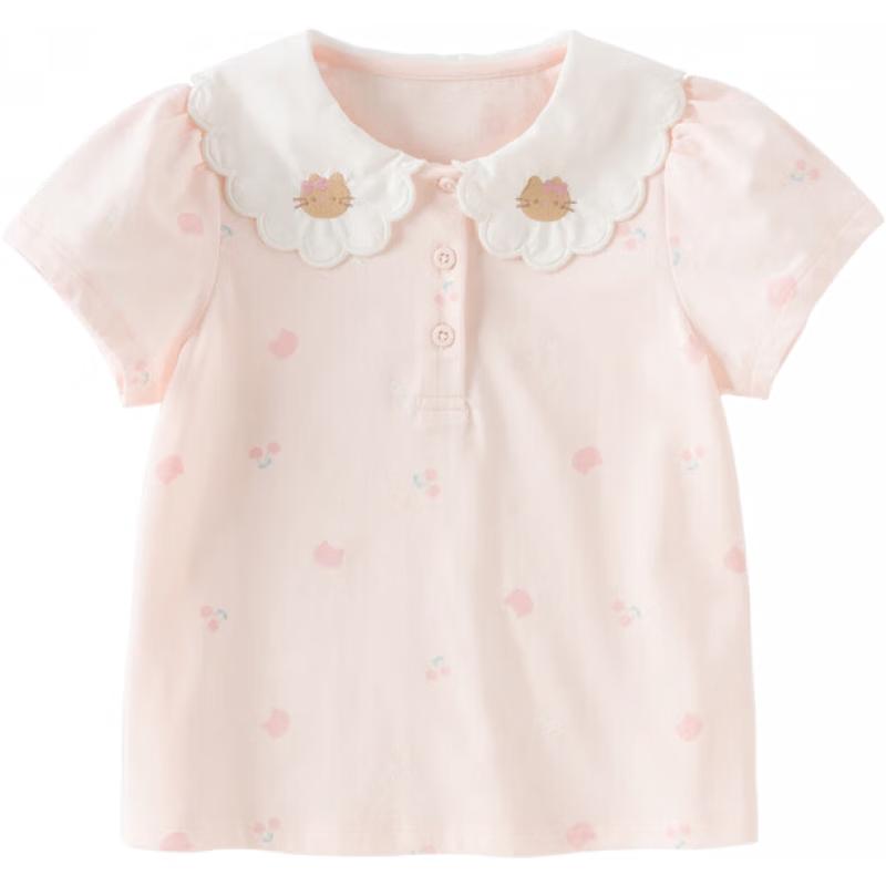 DAVE&BELLA Girls  Summer Cotton Short Sleeve T-Shirt 140cm