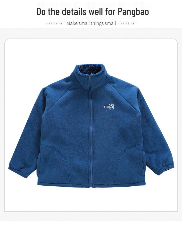 Fat Boy's Warm Fleece-Lined Jacket for Kids & Teens - Loose Fit, Plus Sizes, Medium to Large, Stylish Autumn/Winter Cardigan