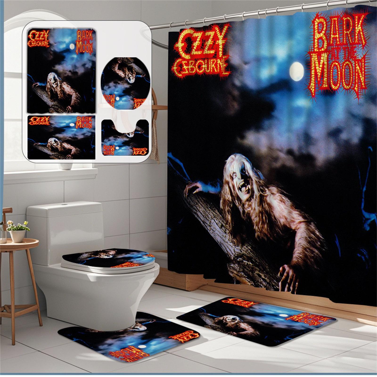 

BARK MOON Metal Bathroom Set With Shower Curtain, Non-slip Floor Mat And Toilet Mat Set Cover One Size