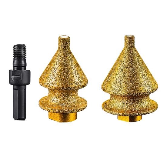 High-density Diamond Abrasive Drill Bit Chamfering for Grinder, 4-in-1 Hole Saw, Beveling Grinding Head Marble Chamfering/Hole Enlarging/Polishing/Arc