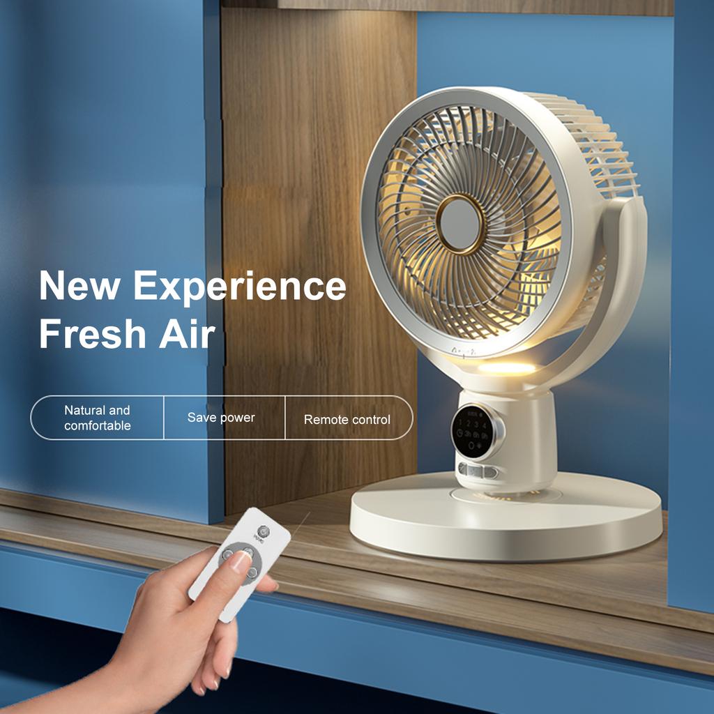 Circulation Floor Fan with Night Light Desktop Fan with Detachable Rod 5 Wind Speeds   3H/6H/9H Timer Auto Oscillation Remote Control