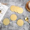 6-teiliges goldfarbenes Untersetzer-Set aus Edelstahl mit Halter, moderner Spiegel-Getränkeuntersetzer, runde Tassenmatten für Kaffeebar und Esstisch