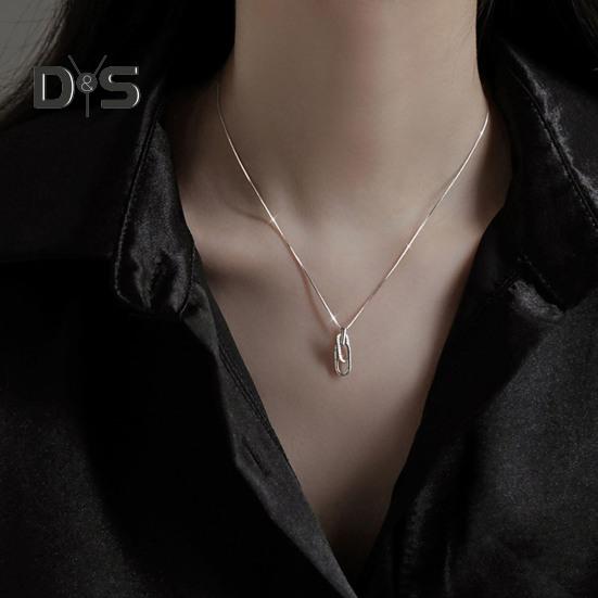 Safety Pin Necklace Copper Paper Clip Pendant Necklace Women Clavicle Choker Jewelry Gift for Anniversary Birthday