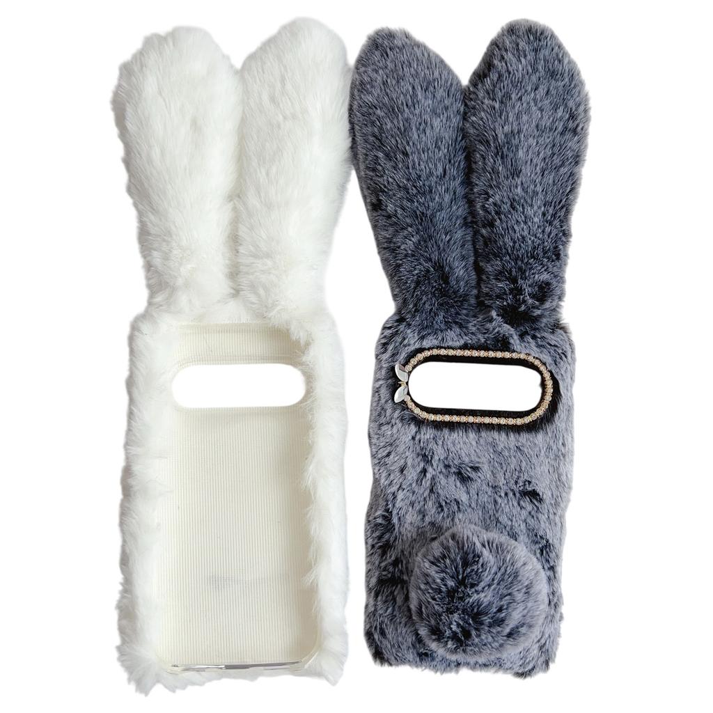 Für Google Pixel 10 Pro XL Hülle Plüsch Niedliches Häschen Winter Flauschig TPU Handyhülle