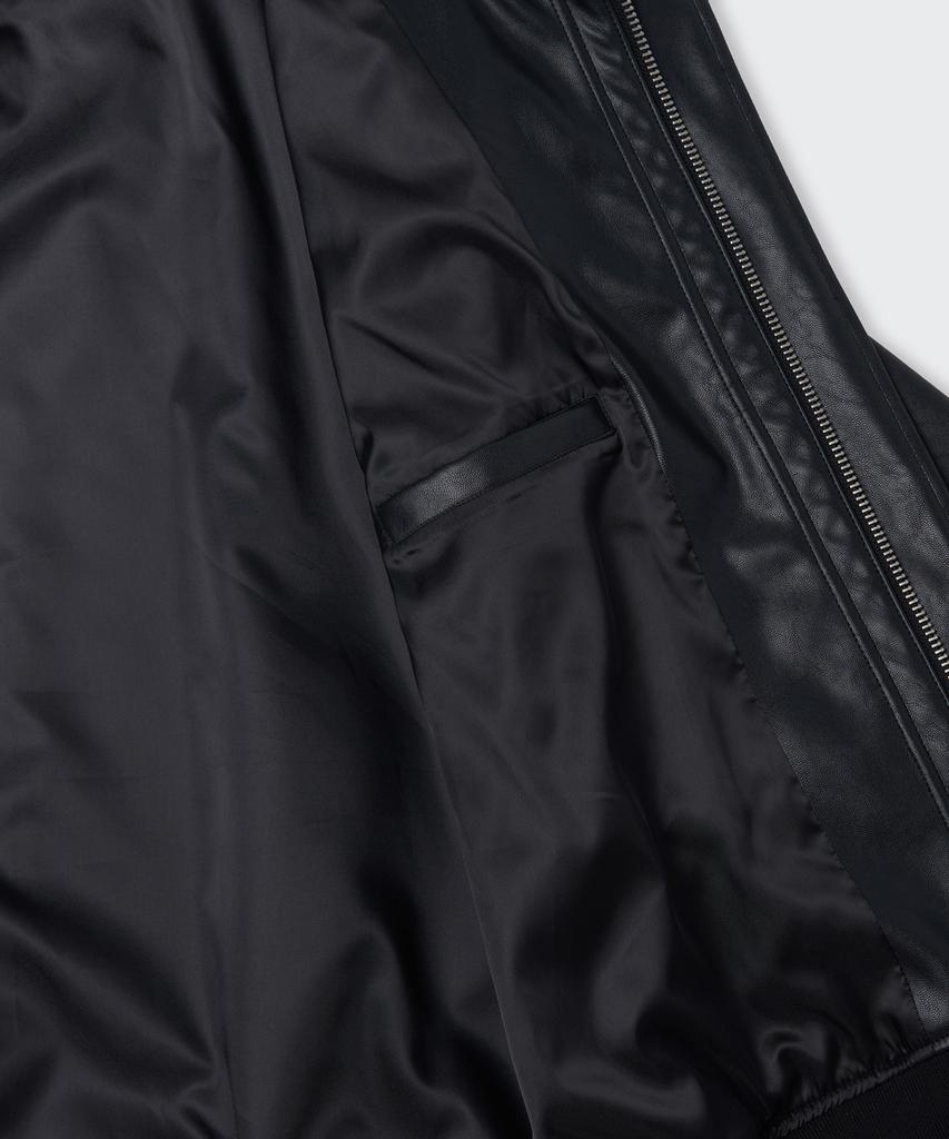 Musinsa Standard Synthetic Leather Oversized Hooded Jacket [Black]