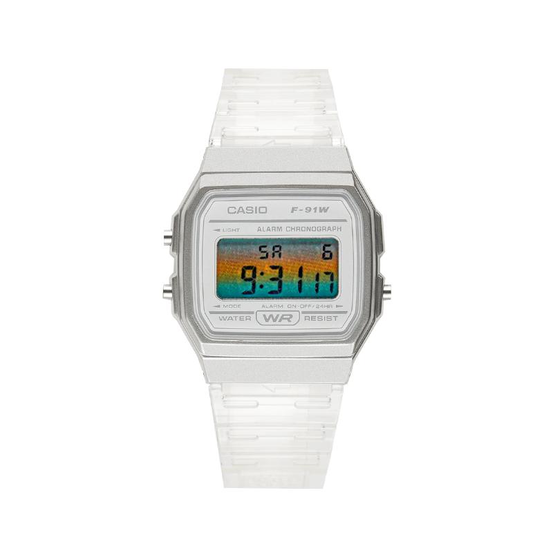 CASIO Customized watch modified series ice streamer trend modification waterproof luminous Quartz same style for men and wome F-91WS-7