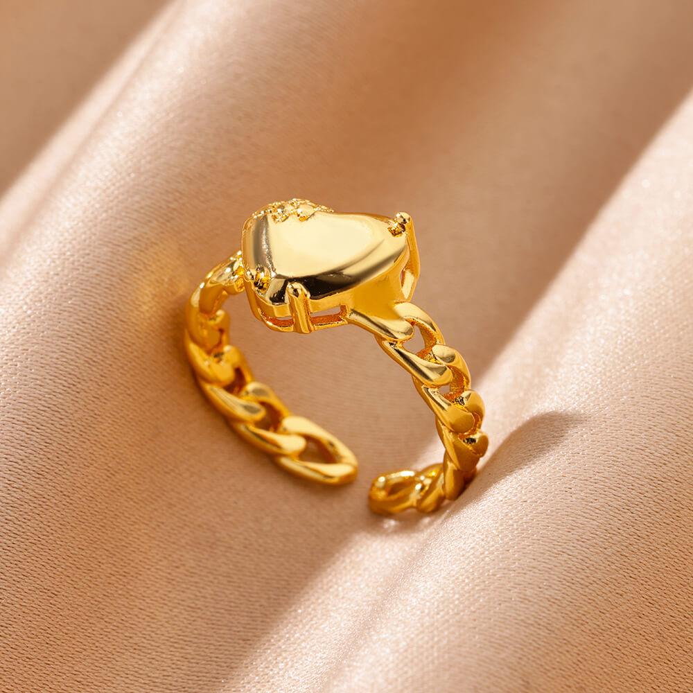 Hollow Little Star Stainless Steel Rings Women Gold Color Open Ring Aesthetic Waterproof Charm Jewelry Wedding Party Accessories