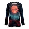 Women's Halloween Pullover Sweatshirt Long Sleeve Crewneck Top Casual Printed Lightweight Pullover Sweatshirt for Fall Seasonal Wear