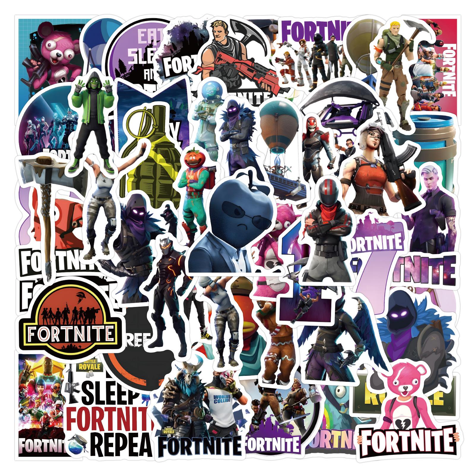 Car Beautiful Stickers Unisex Kids 55 Fortnite Graffiti New Stickers Decorative Guitar Scooter Water Cup Waterproof Stickers