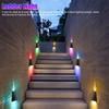 Applique murale solaire colorée Rgb, 2 pièces, étanche, lumière de décoration changeante de haut en bas, pour décor de Patio et de cour