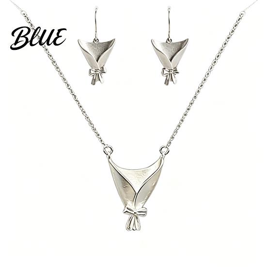 DIY Flower Necklace Bouquet And Earrings Set Mini Vase Pendant