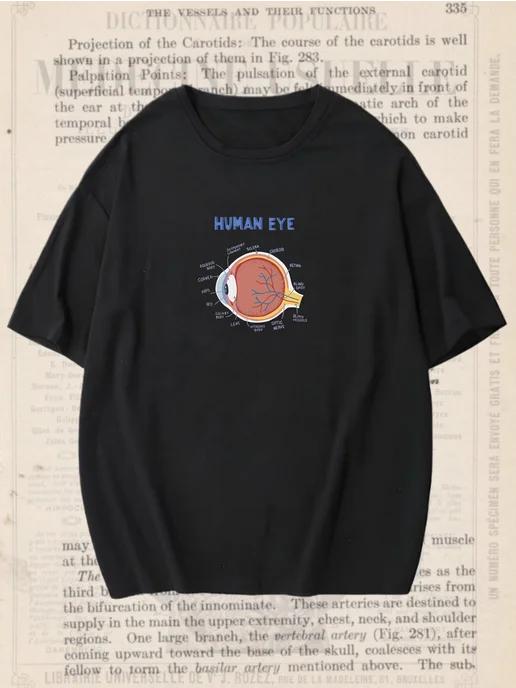 Oversized T-Shirt with a Human Anatomy Print 4XL