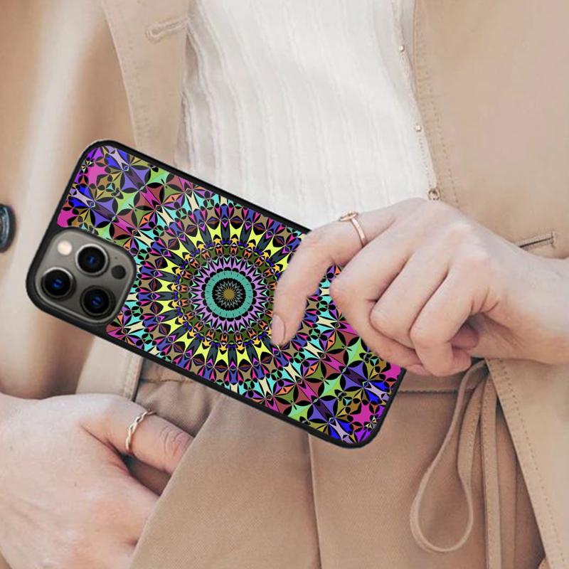 

Colorful Gradient Mandala Aesthetic Magnetic Phone Case For iPhone 17 Air 16 14 13 12 Pro Max 15 Plus Wireless MagSafe Cover iPhone 13mini