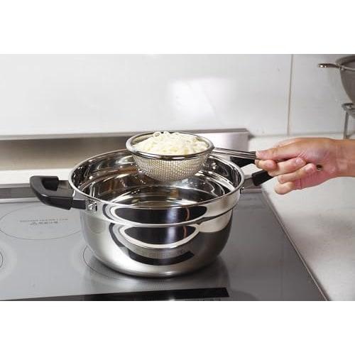 Pearl Metal Noodle Scoop, Colander, Strainer, Single Serving, Stainless Steel, Dishwasher Safe, Suzumiya HC-235