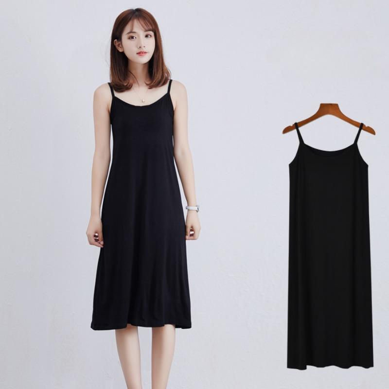 Summer Casual Bodycon Sleeveless Dresses Solid Color Round Necked Dress for Female High Waist Dress Basics Clothing for Women Commuter Fashion Dresses