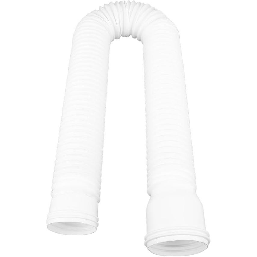 Rain Gutter Downspout Extension Flexible PE Extendable Drain Away Extender for Outdoor Villa Round (White)