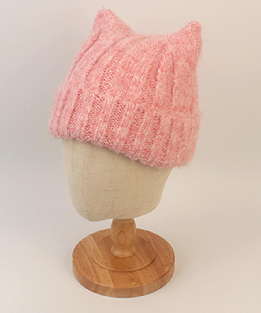 Yunibeosyeolkemiseuteuli Wool Cat Pink Beanie Cat Beanie