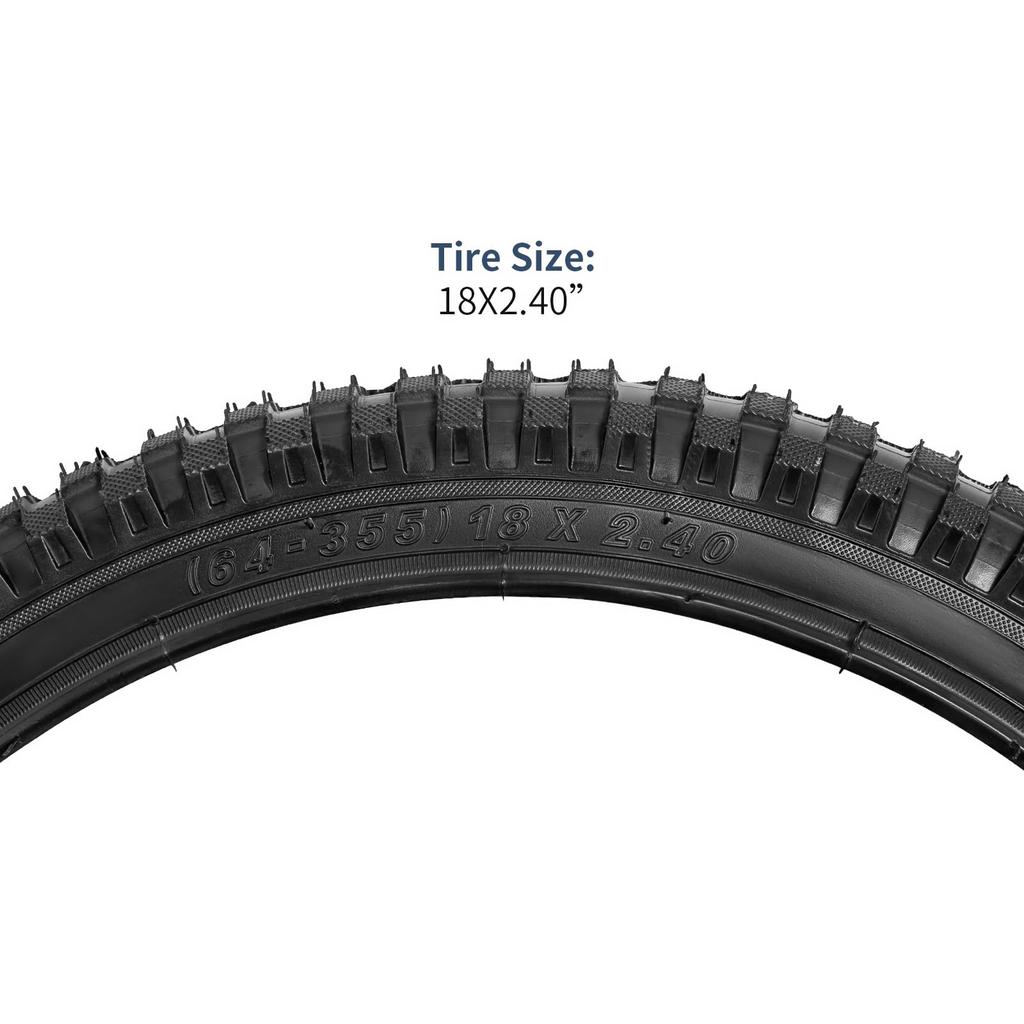 YunSCM 2x18 2.4 Tires, 18x2.4 64-355 Bicycle Tires, Suitable for 18-inch 2.4 Mountain Bikes and Cross Bikes, Y-029