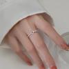 Einfacher geometrischer runder Diamant-Pavé-Ring für Damen, Eleganter Schmuck Fingerring
