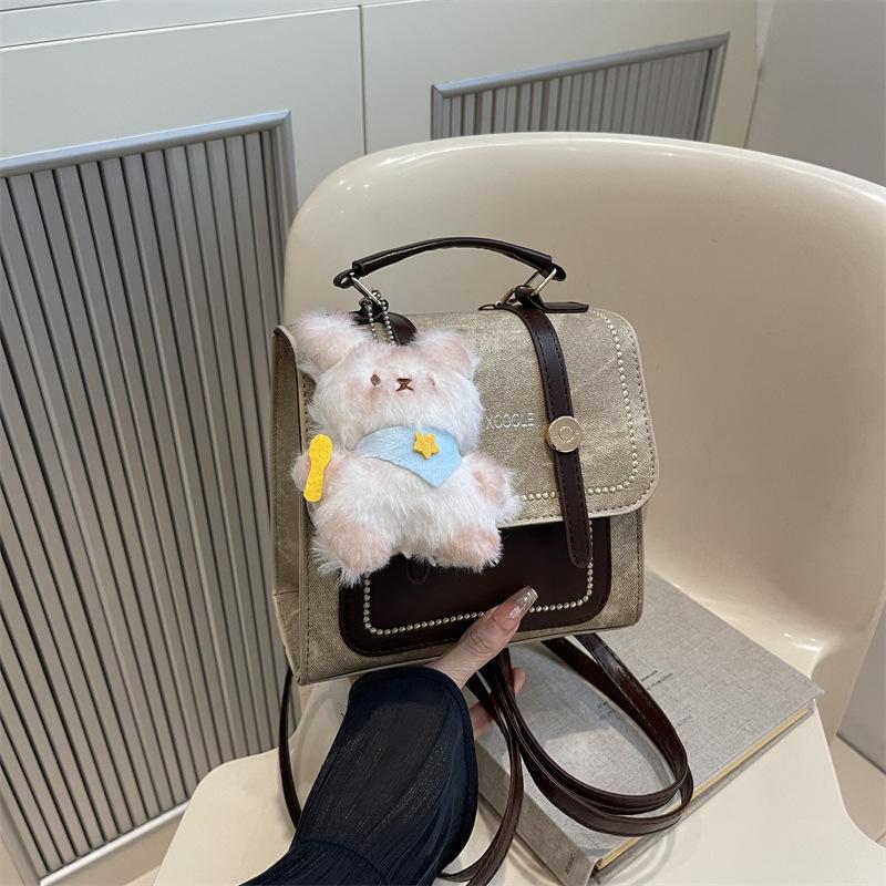 Travel small schoolbag new versatile student backpack fashion contrasting color women's backpack after travel