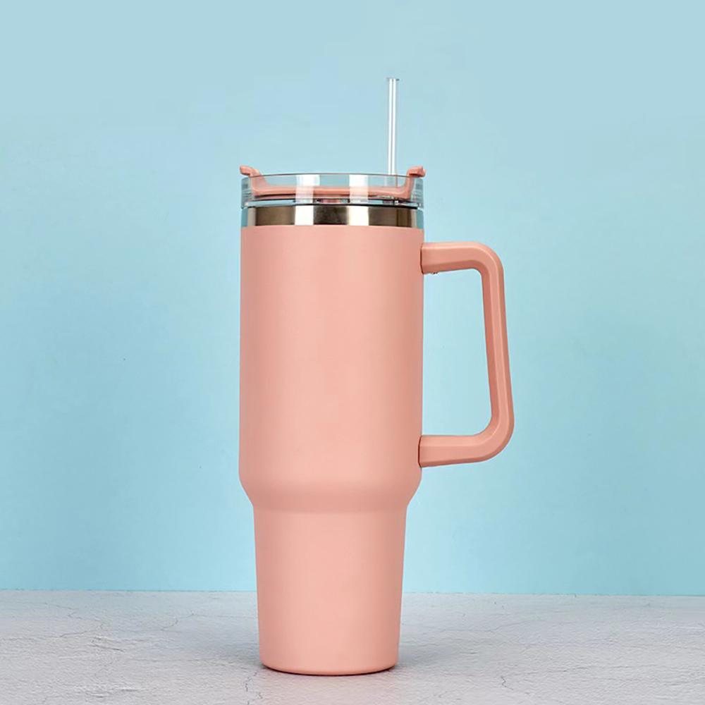 40oz 1200ML High Quality Insulated Tumbler with Handle Straw Double Wall Thermal Iced Travel Cup Coffee Cup Perfect Gift