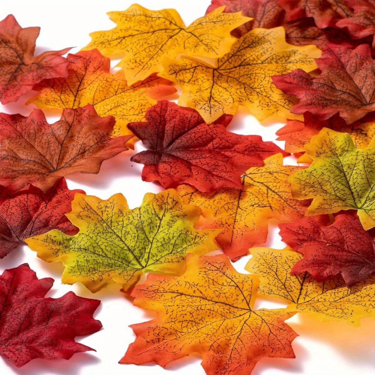 

200pcs Artificial Maple Leaves-Realistic Fall Foliage with Vibrant colors,for Thanksgiving,Halloween,Christmas Decor