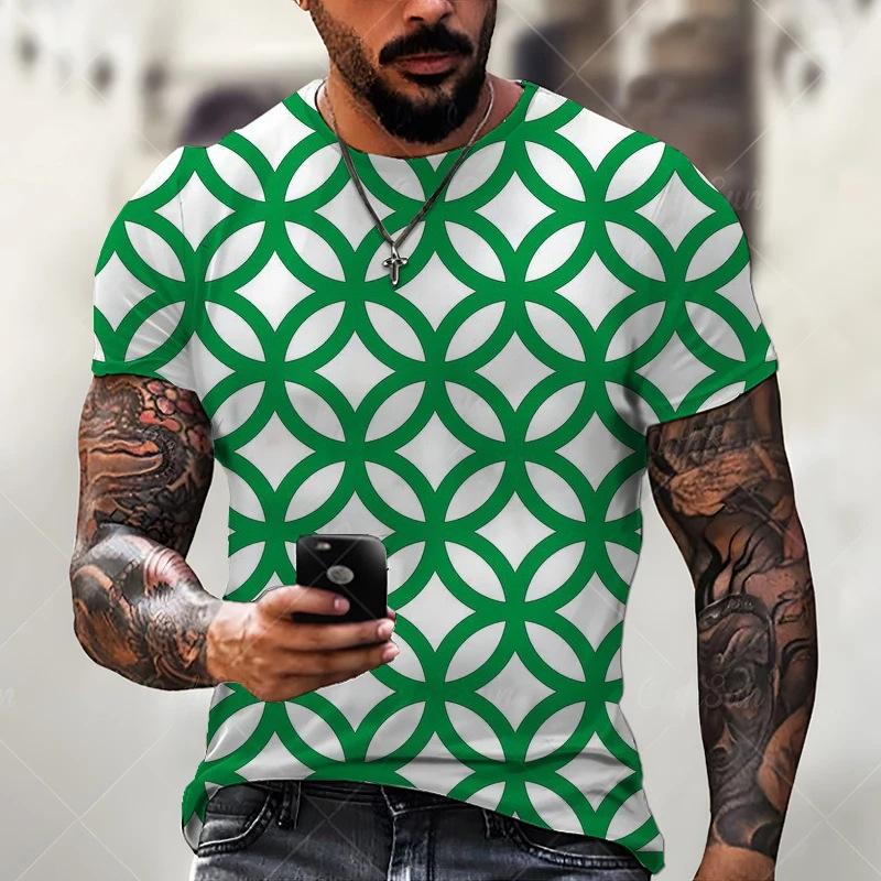 

Чоловіча модна футболка з 3D-принтом у клітинку, футболка Harajuku з коротким рукавом, чоловічий одяг, сорочка L